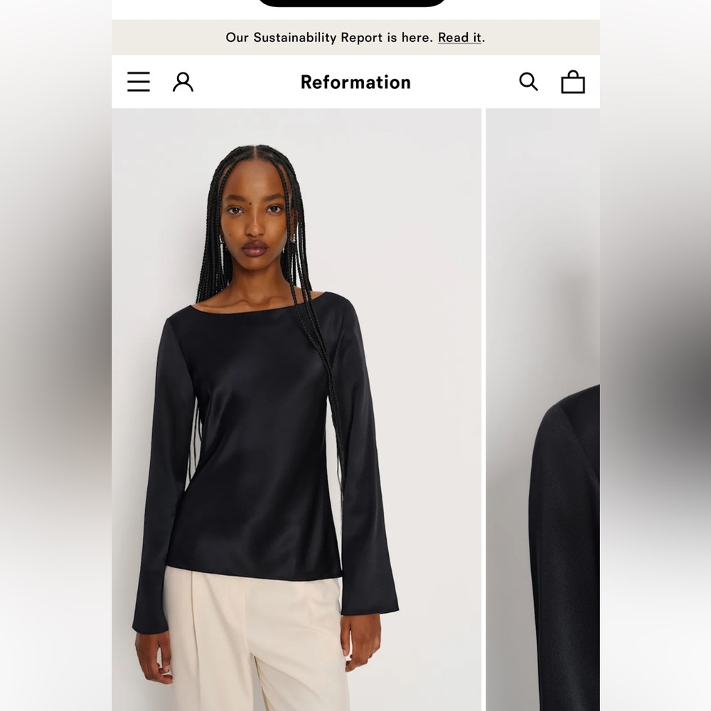 Reformation Marlow Silk Top